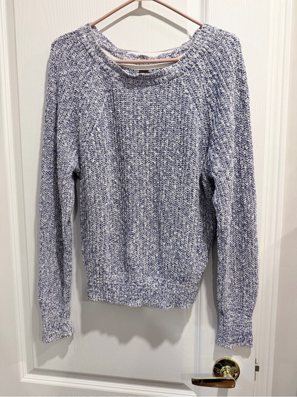 Free People Marled Purple and White Crewneck Sweater